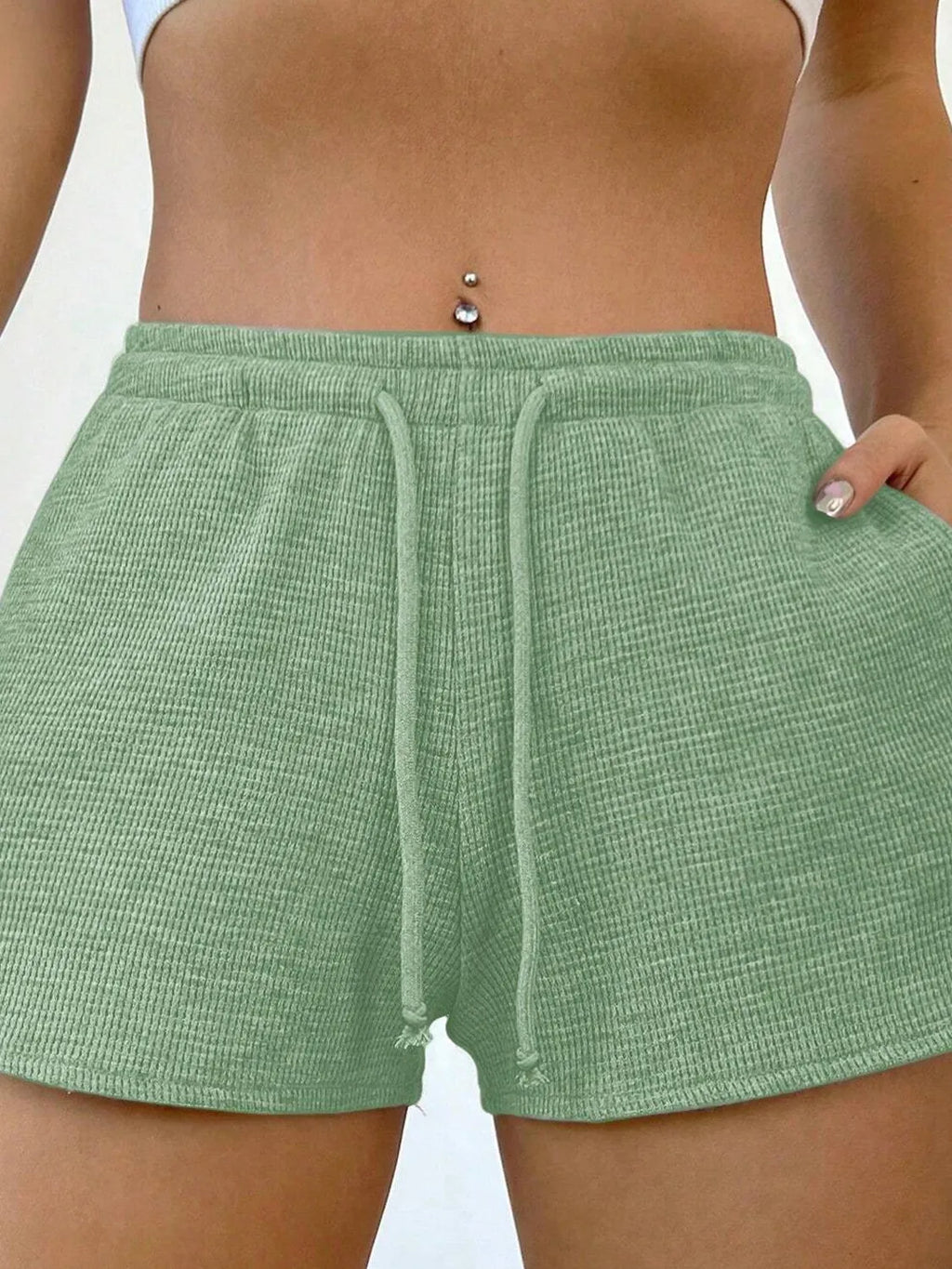 Drawstring Shorts with Pockets - URBANPICK FASHION