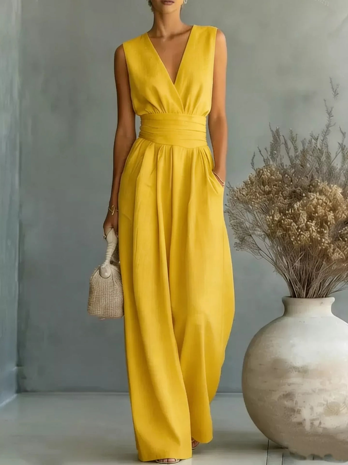 Full Size Sleeveless Wide-Leg Jumpsuit Plus Size - URBANPICK FASHION