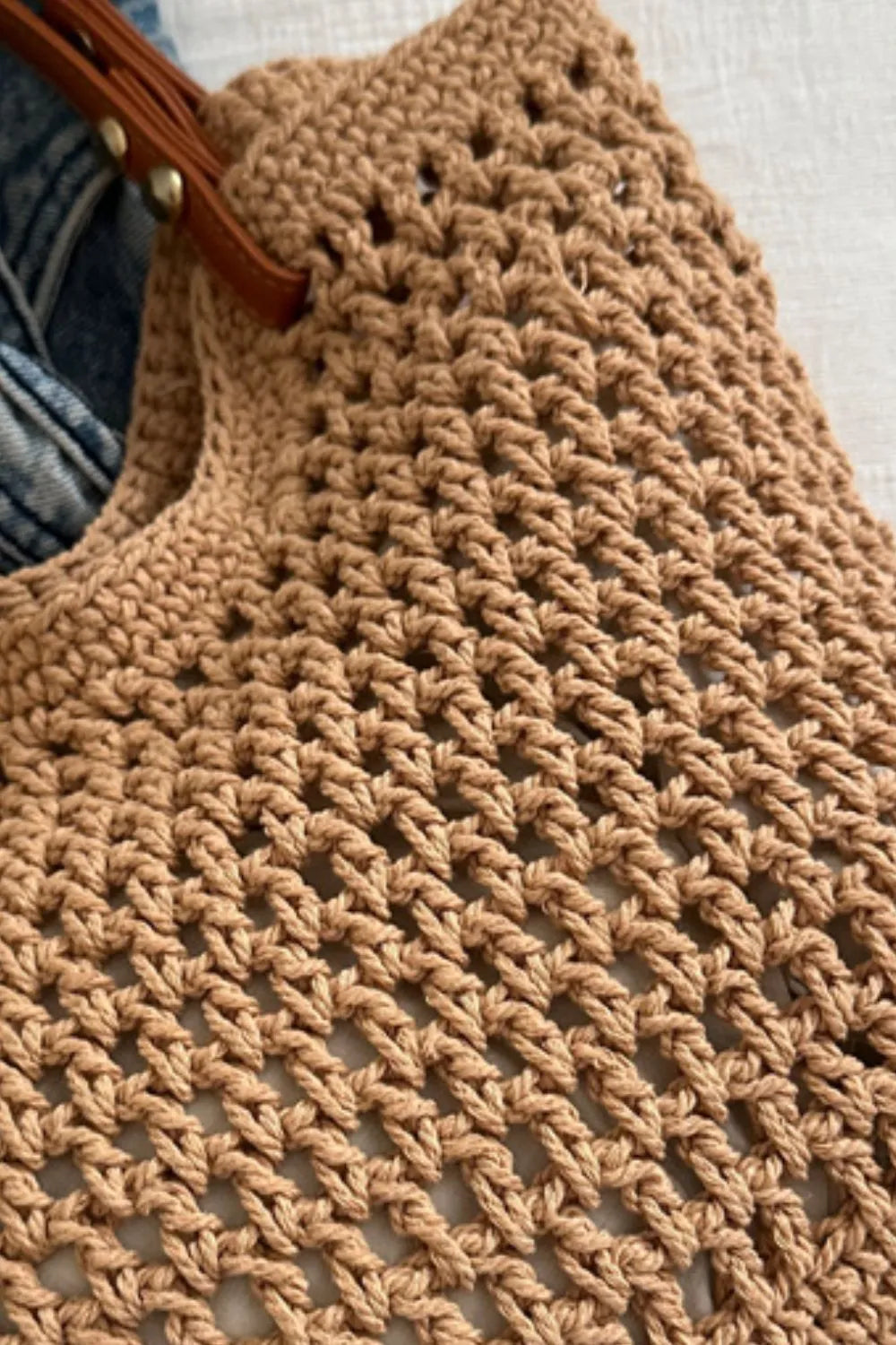 Openwork Woven Tote Bag - URBANPICK FASHION