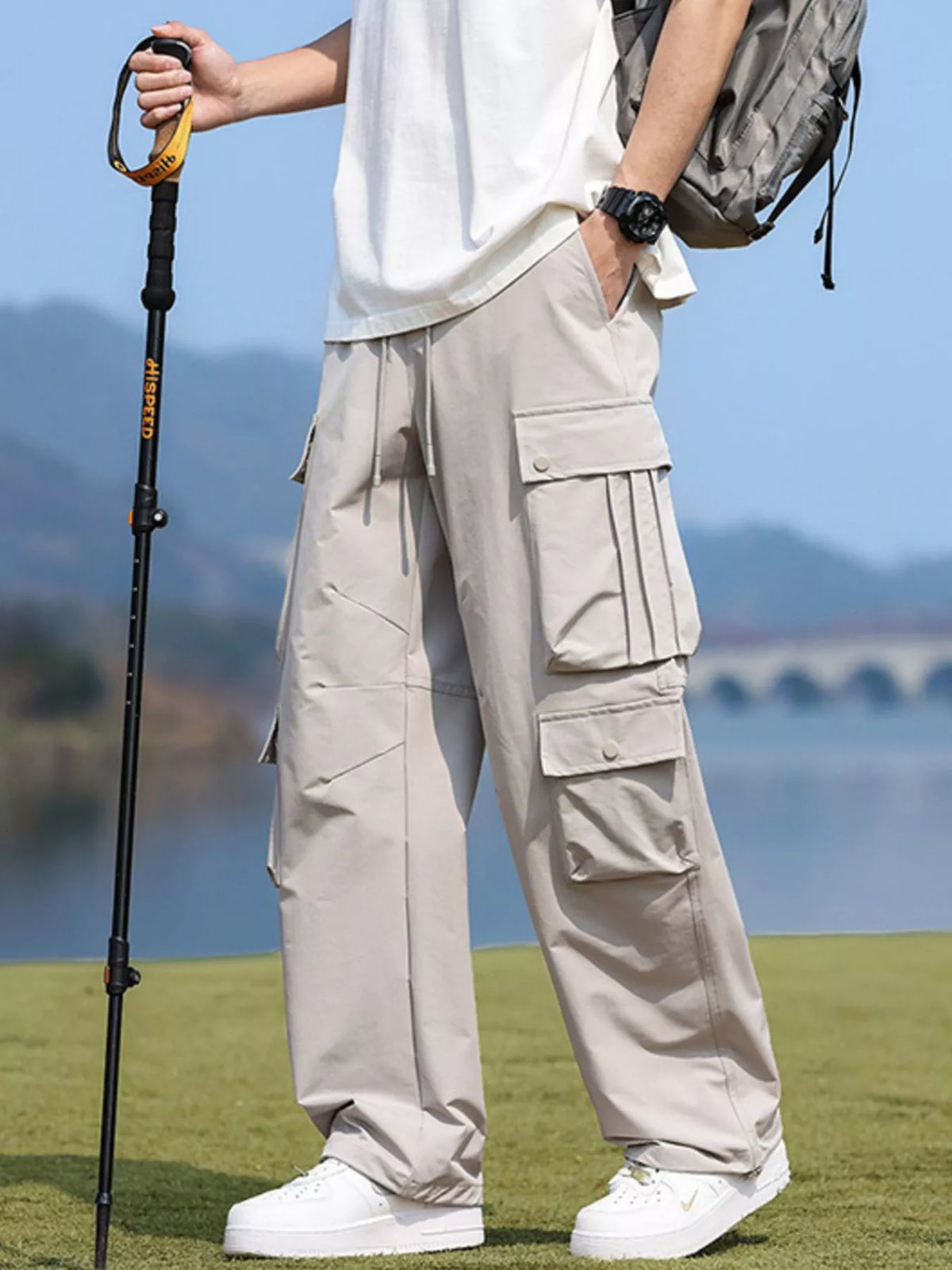 Men's Plus Size Loose Fit Multi-Pocket Cargo Pants - URBANPICK FASHION