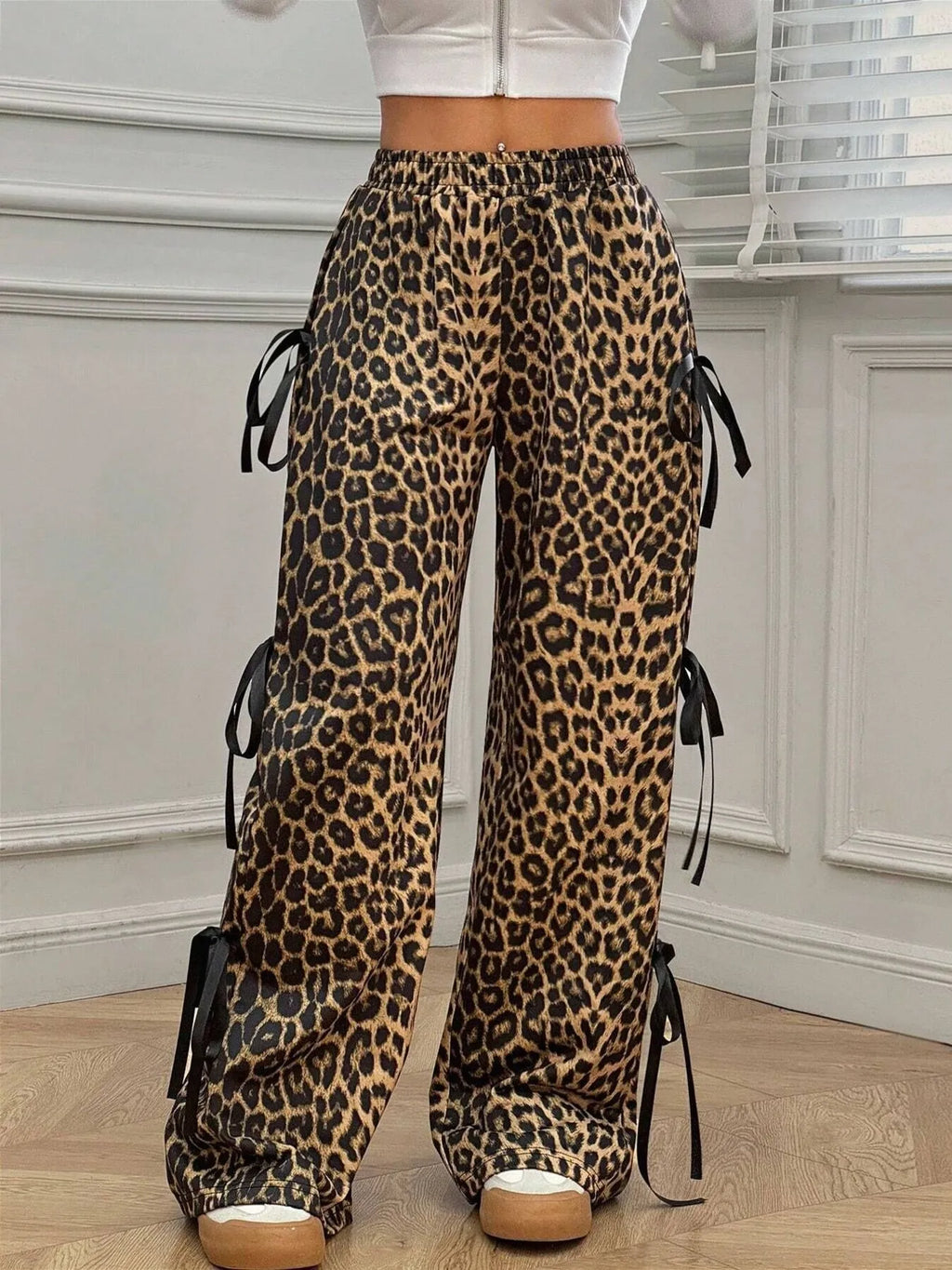 Cargo Wide Leg Pants with Side Tie Details - URBANPICK FASHION