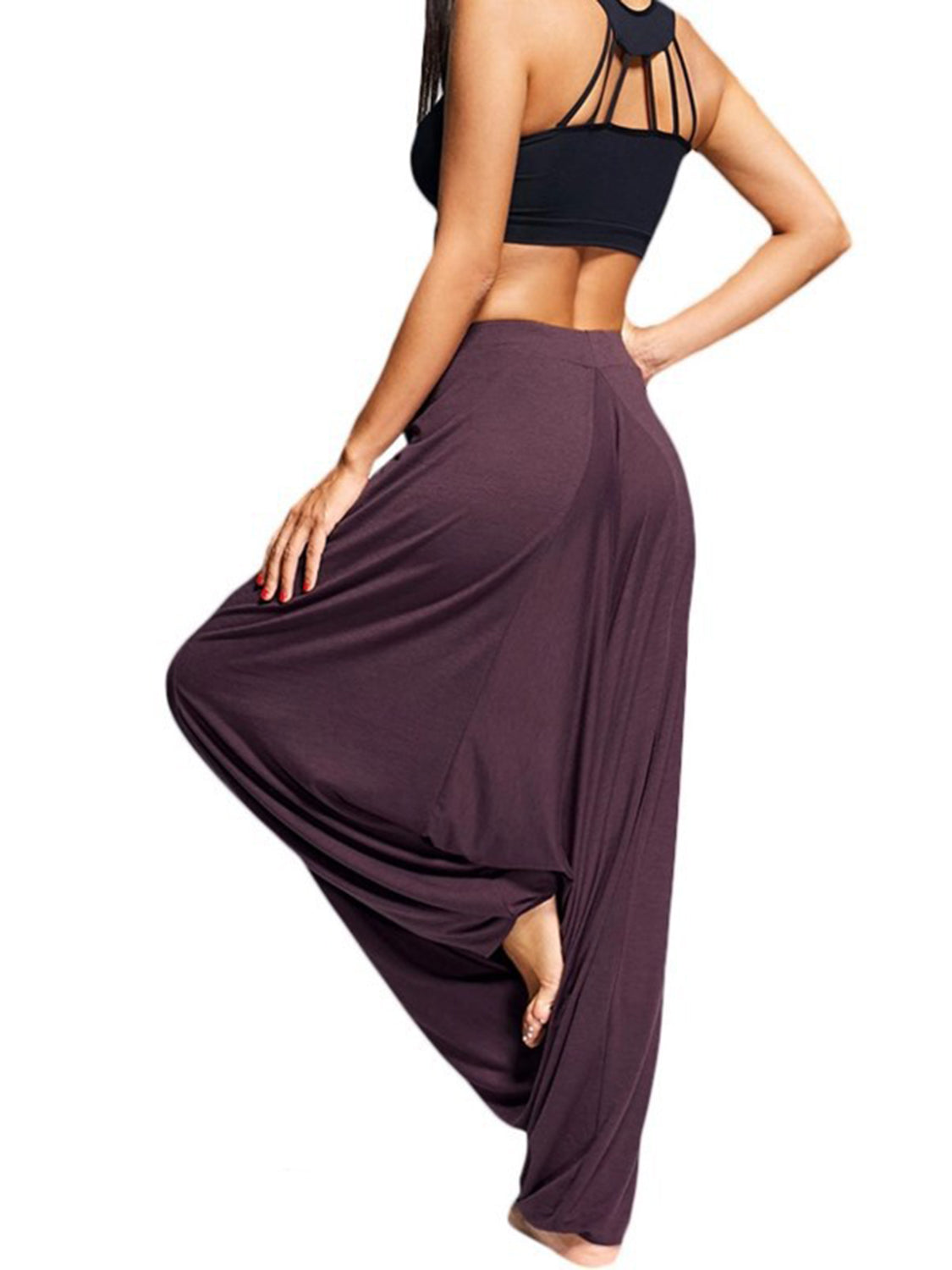 Tied Mid Waist Long Harem Pants - URBANPICK FASHION