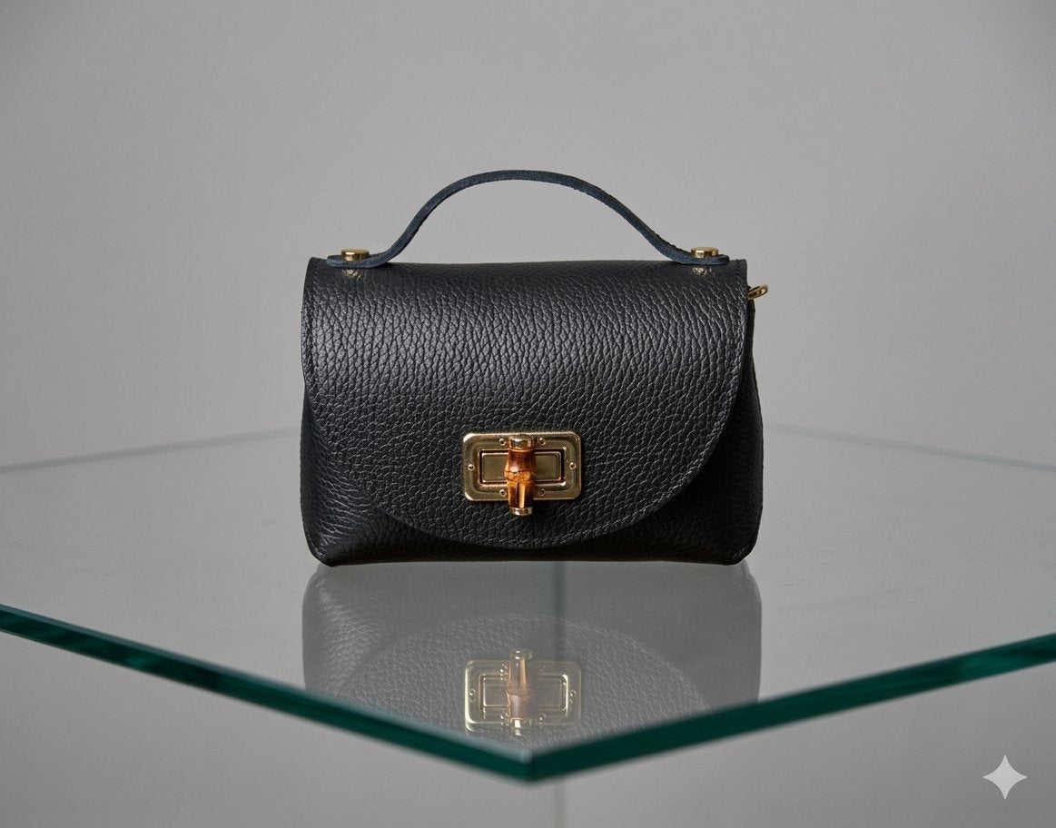 Chic Mini Top-Handle – Italian Handmade Leather Crossbody MADE IN ITALIA 🇮🇹