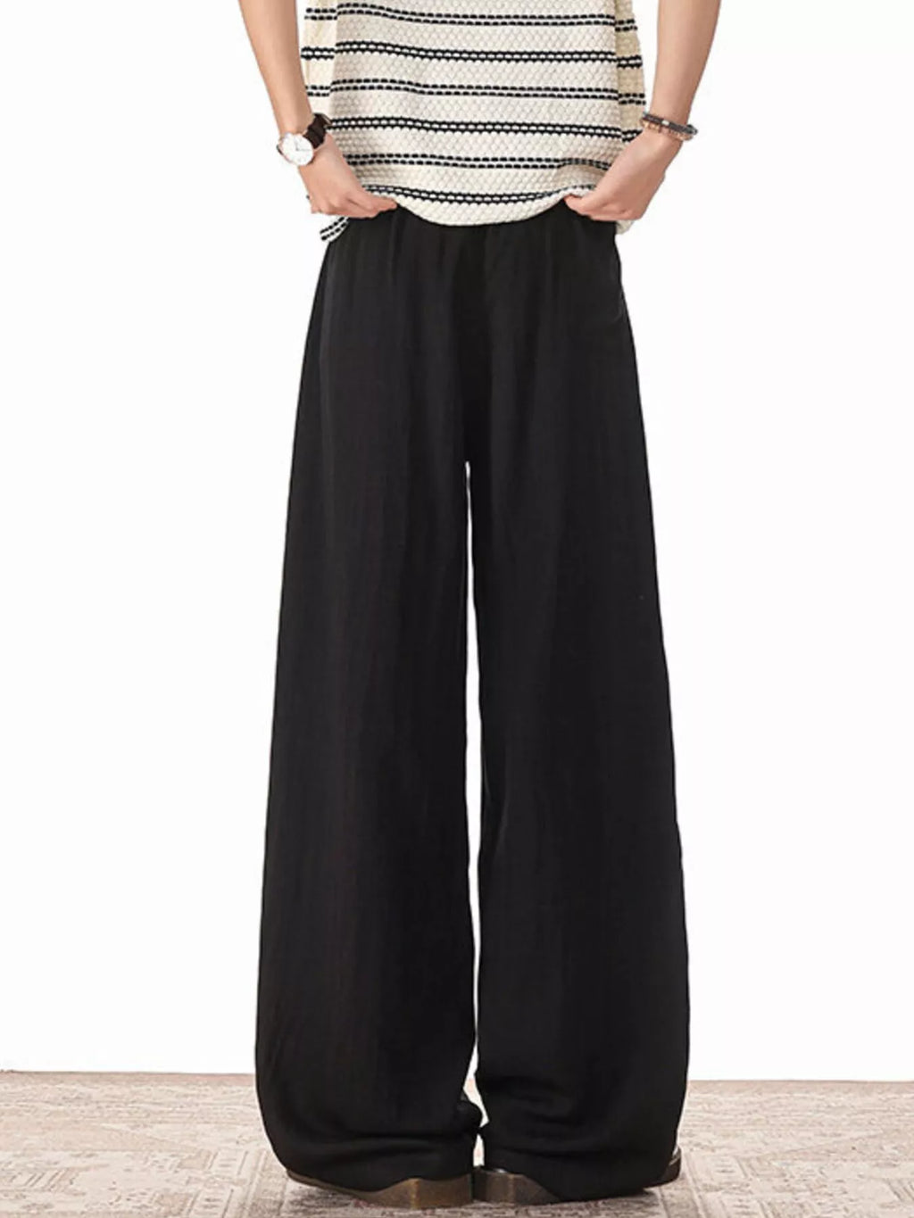 Men's Plus Size Wide Leg Drawstring Pants - URBANPICK FASHION