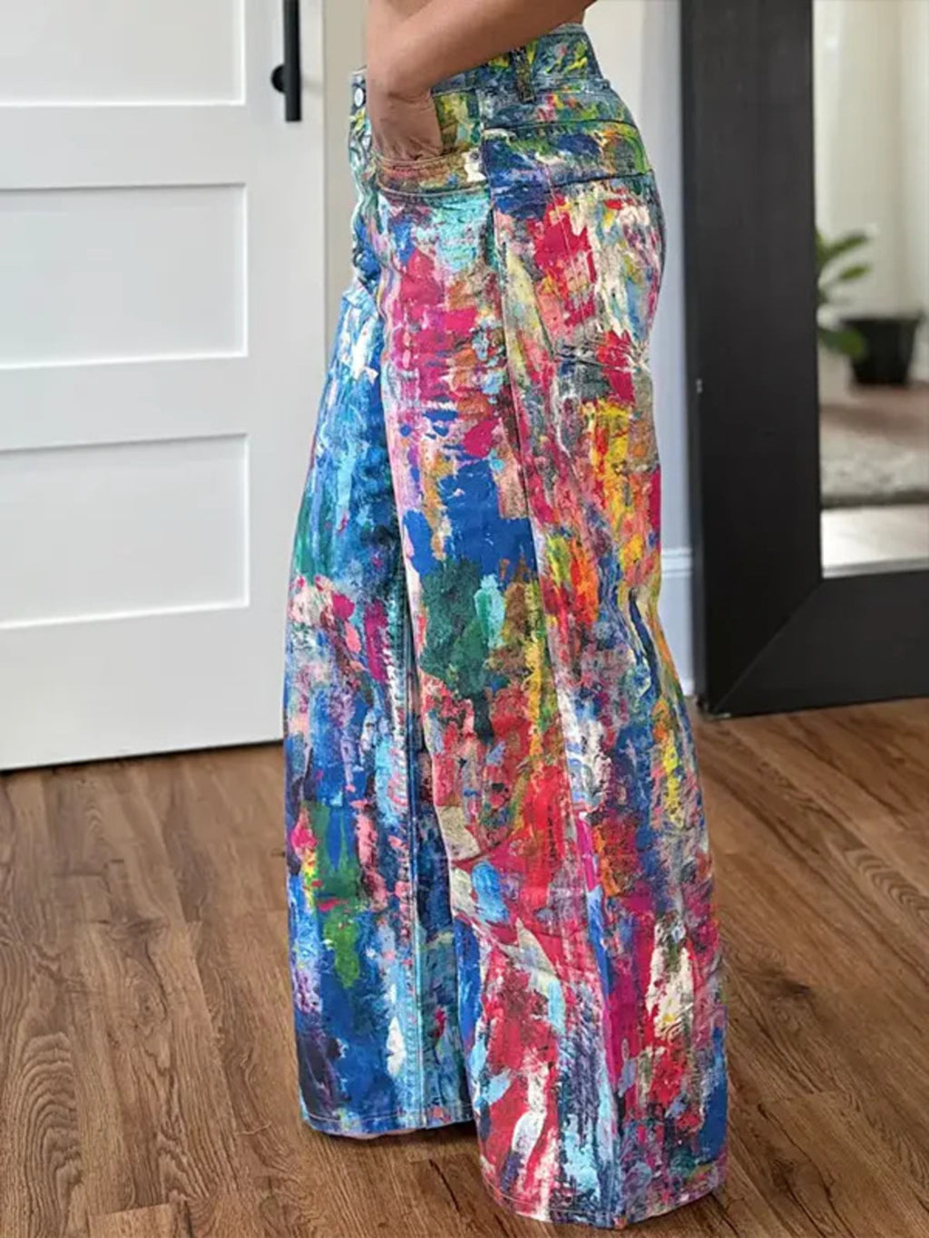 Painted Wide Leg Pants - URBANPICK FASHION
