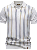 Men's Striped Short Sleeve Polo - URBANPICK FASHION