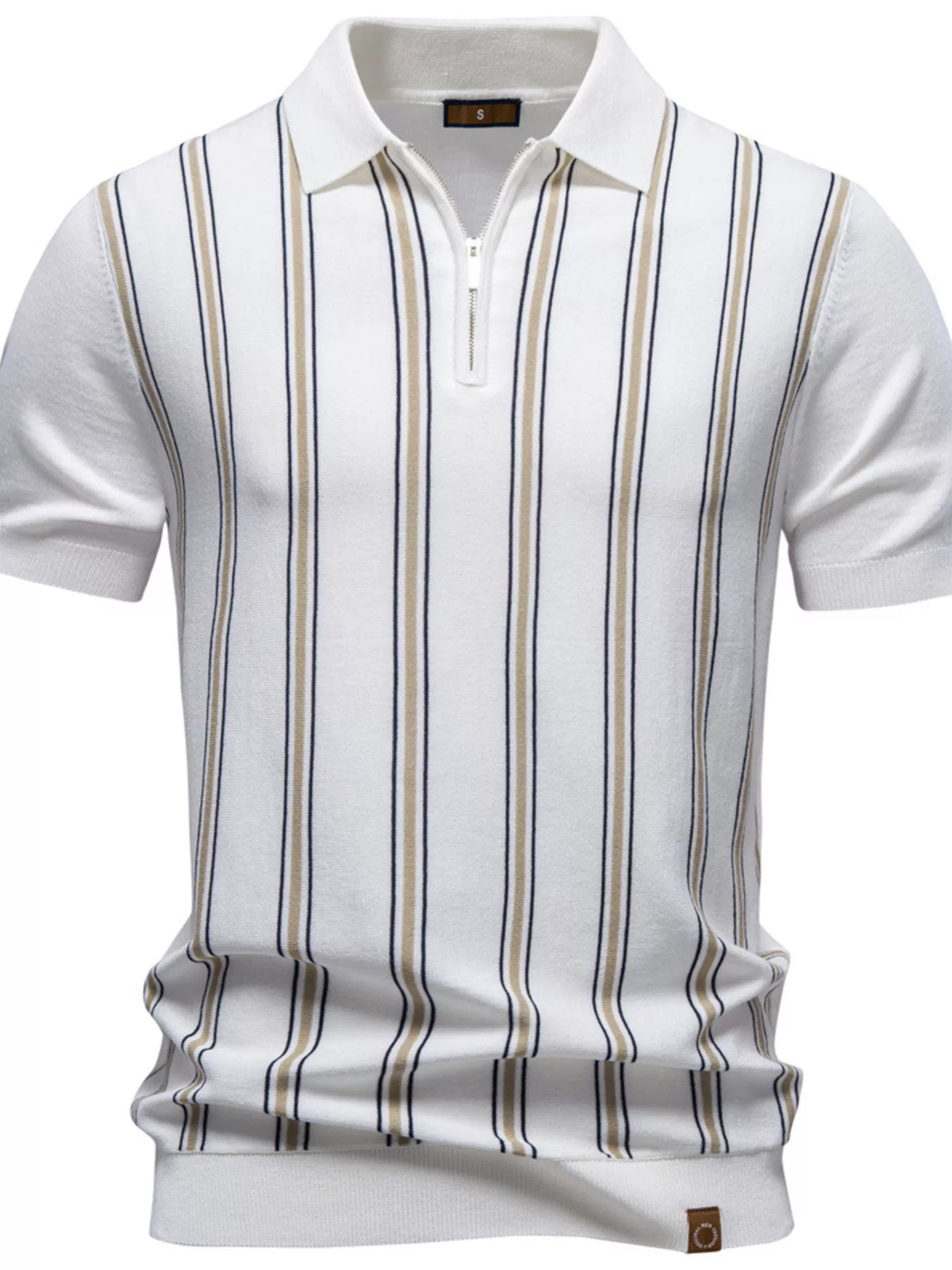 Men's Striped Short Sleeve Polo - URBANPICK FASHION