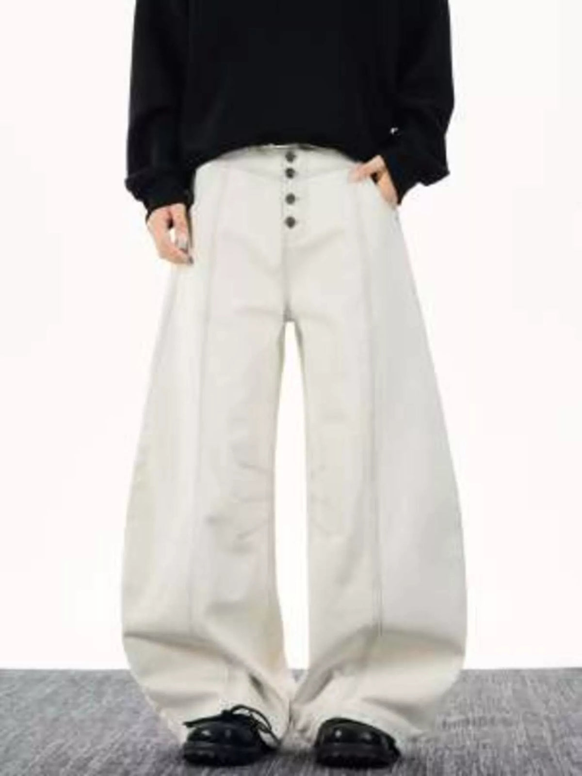 Men's Full Size Wide Leg Button-Fly Jeans Plus Size - URBANPICK FASHION