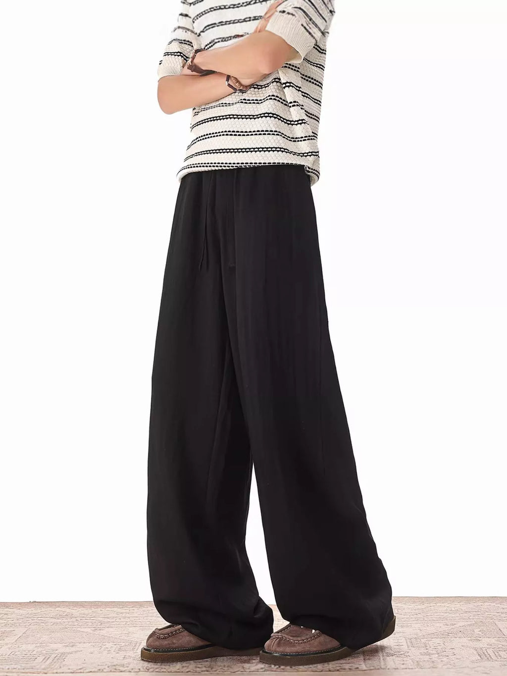 Men's Plus Size Wide Leg Drawstring Pants - URBANPICK FASHION