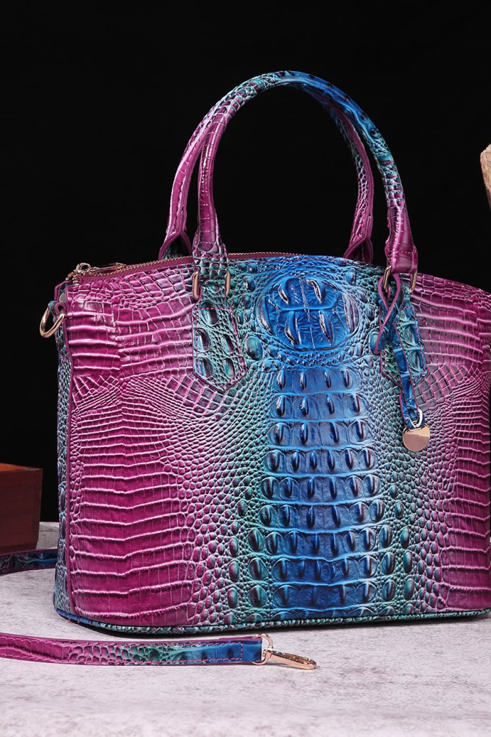 Gradient PU Leather Handbag - URBANPICK FASHION