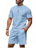 Men's Full Size Casual Striped Top and Shorts Set Plus Size - URBANPICK FASHION