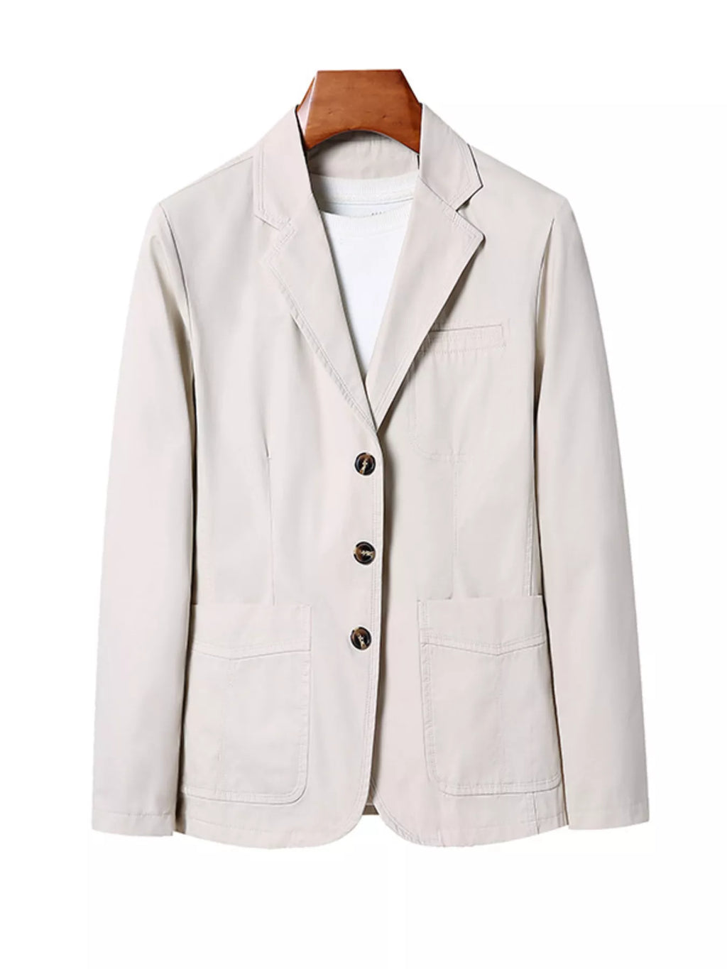 Men's Plus Size Lapel Collar Long Sleeve Blazer - URBANPICK FASHION
