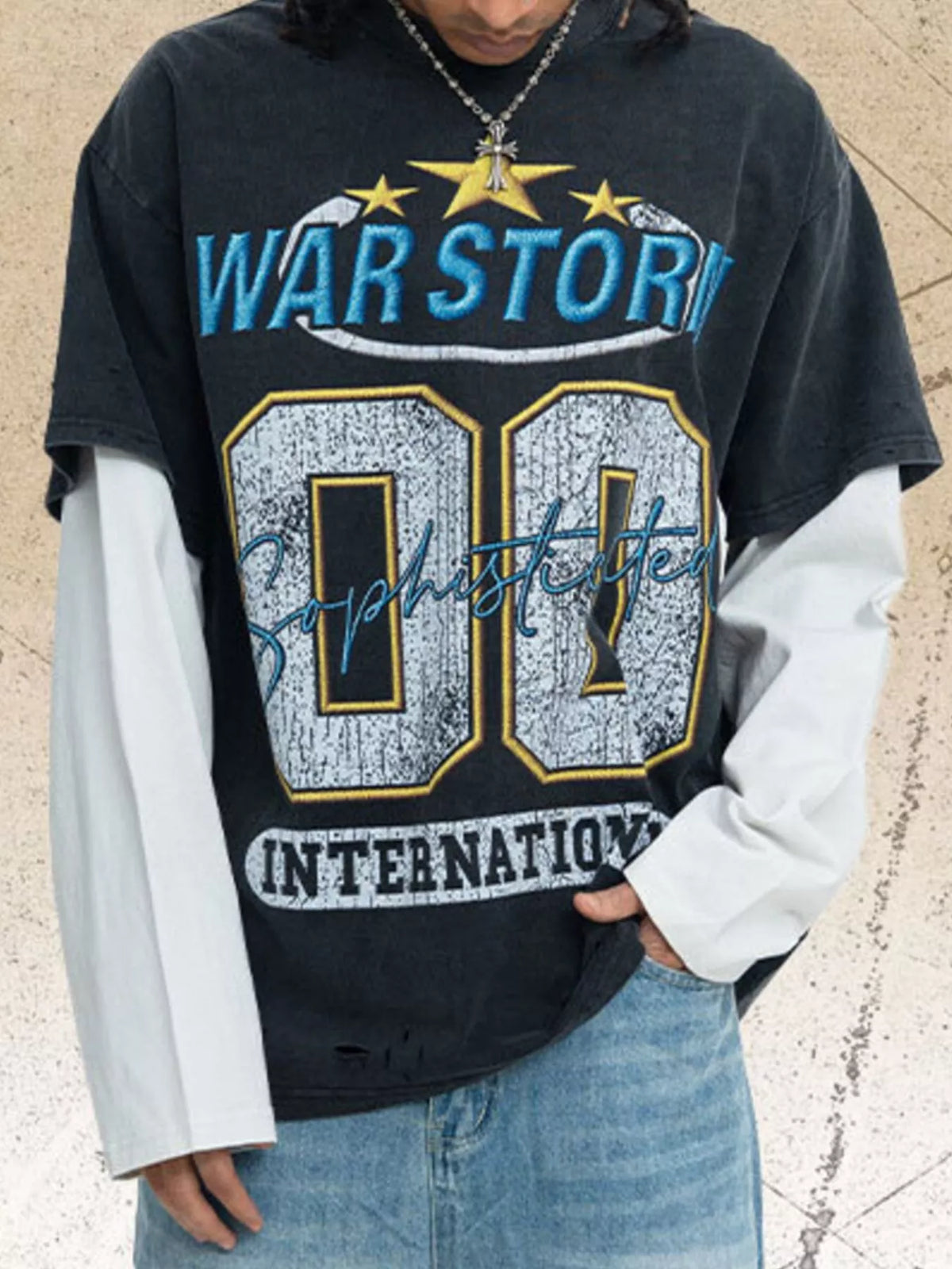 Men's Vintage War Storm "00" International Graphic T-Shirt - URBANPICK FASHION