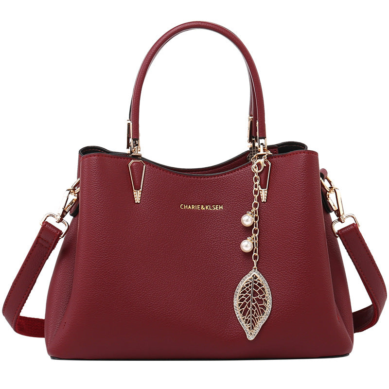 Top-Handle Leather Handbag - URBANPICK FASHION
