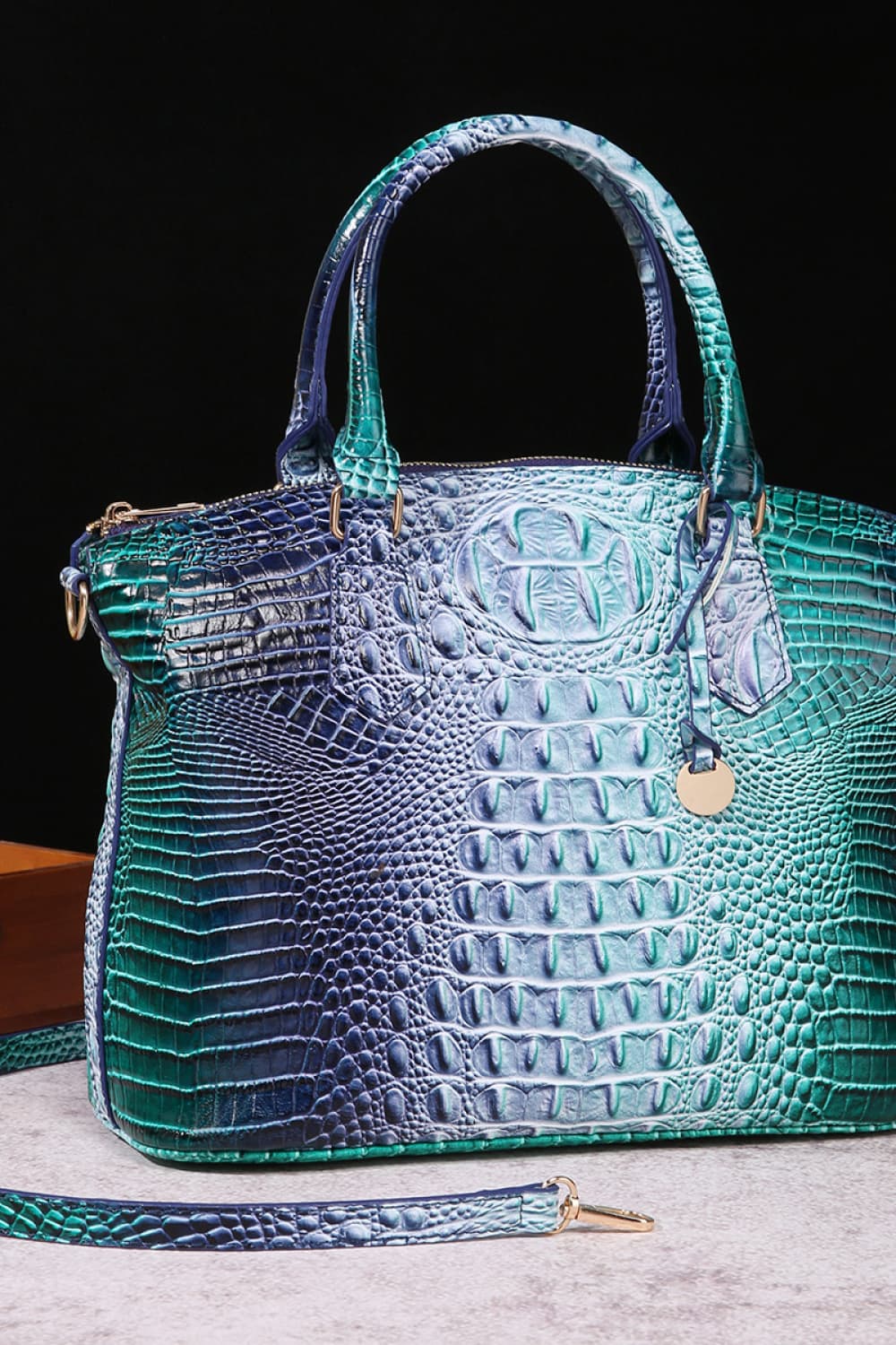 Gradient PU Leather Handbag - URBANPICK FASHION