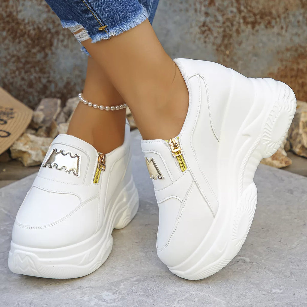 Round Toe Platform Sneakers - URBANPICK FASHION