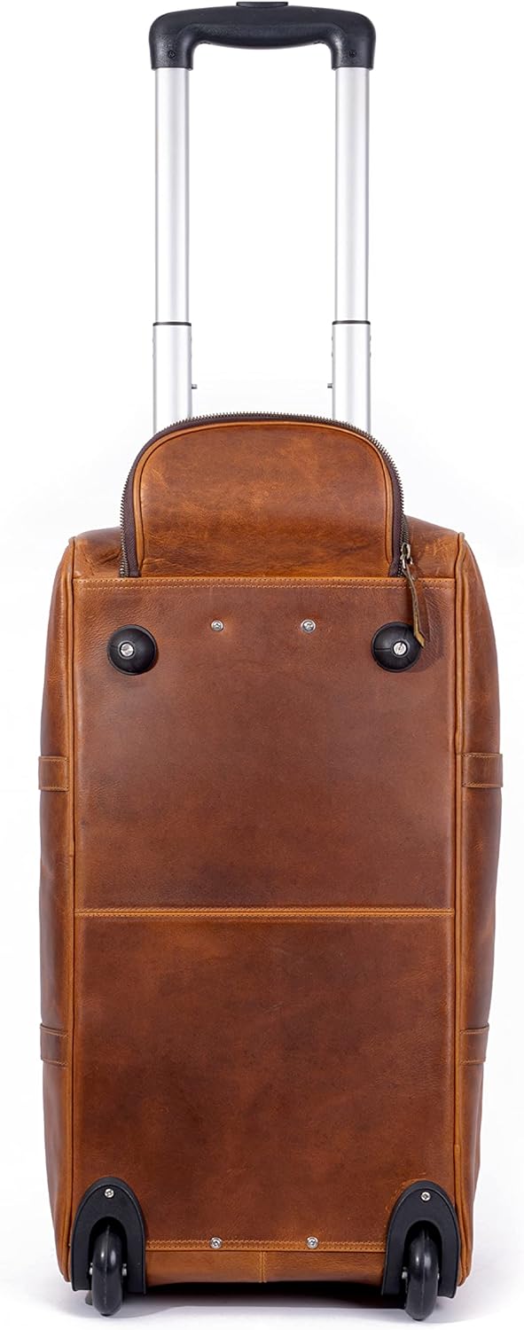 Tan Leather Trolley Bag 44L - URBANPICK FASHION