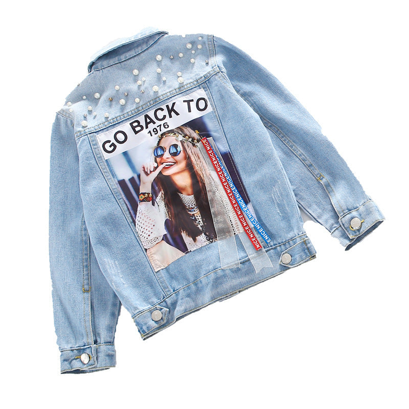 Girls Embroidered Denim Jacket