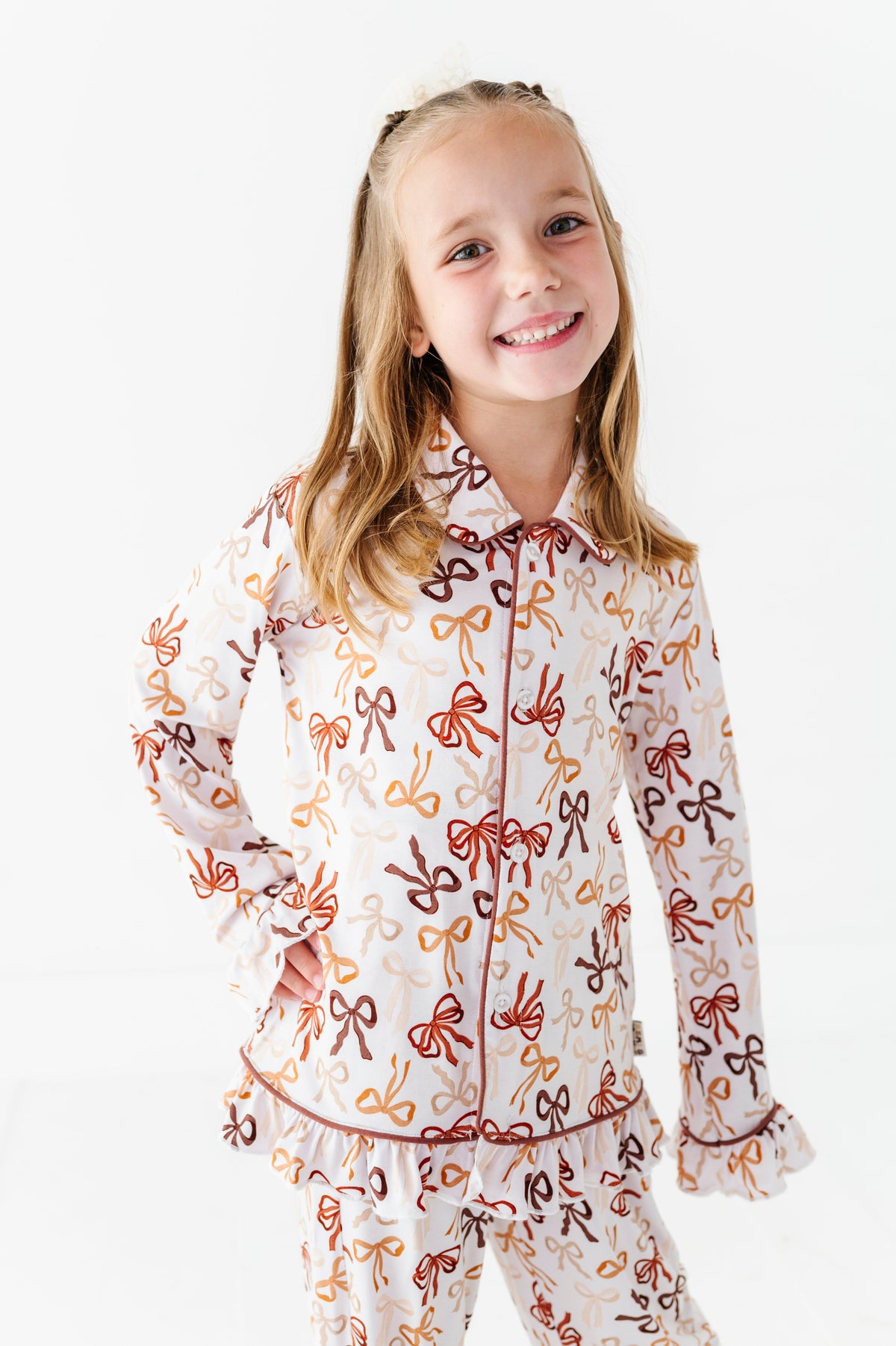 Autumn Ribbons Ruffle Button-Up Set – Toddler & Kids