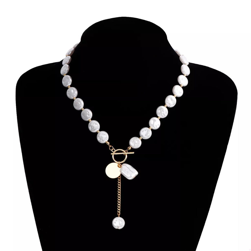 18K Gold-Plated Pearl Drop Necklace - URBANPICK FASHION