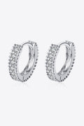 925 Sterling Silver Inlaid Moissanite Huggie Earrings - URBANPICK FASHION