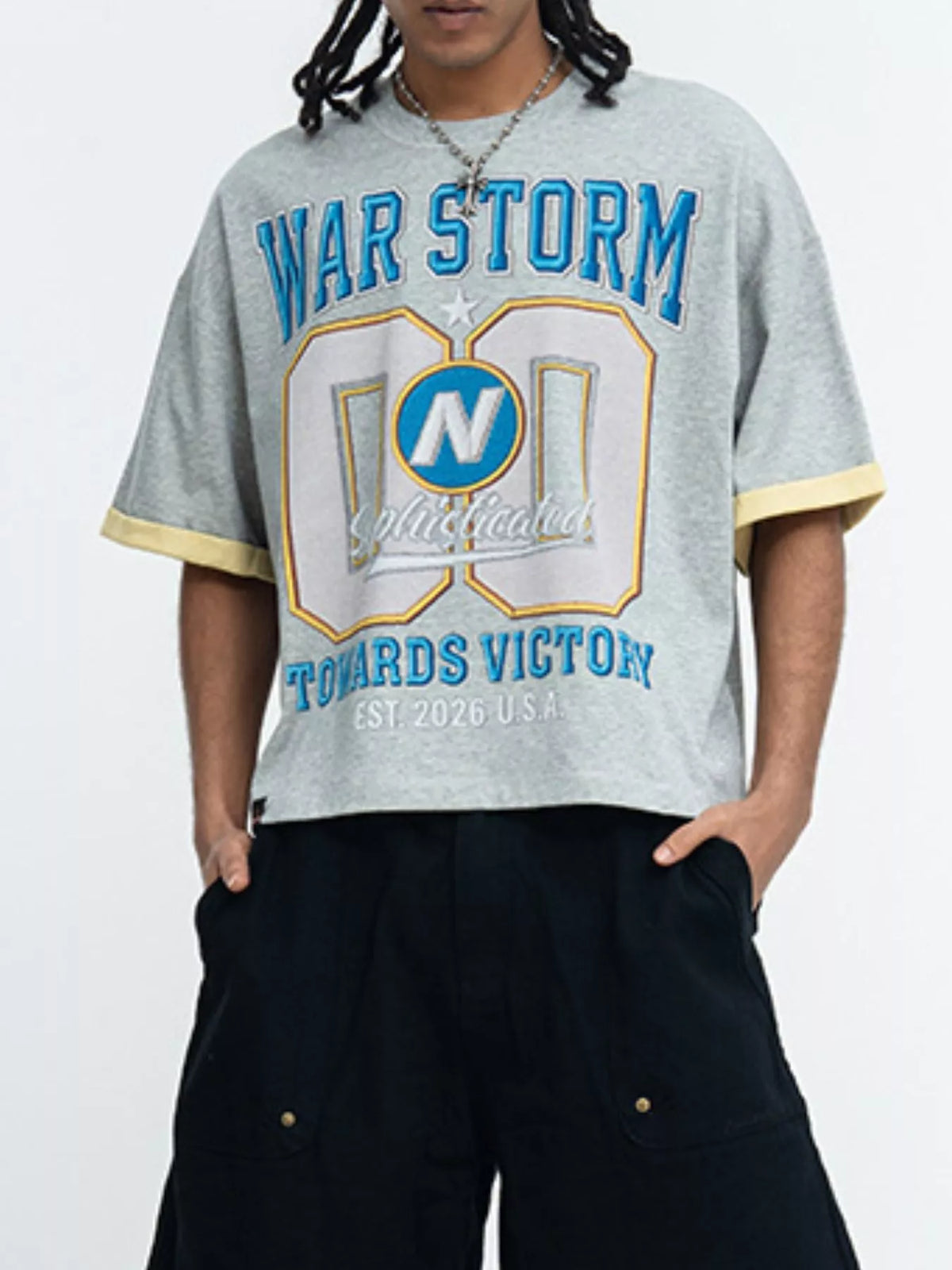 Men's War Storm Graphic Round Neck T-Shirt - URBANPICK FASHION
