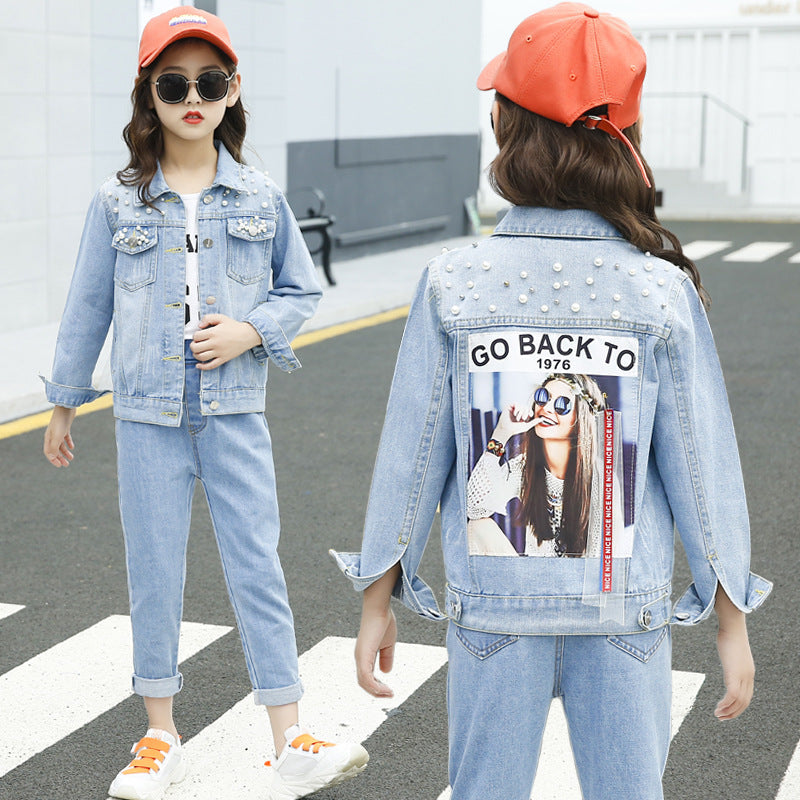 Girls Embroidered Denim Jacket