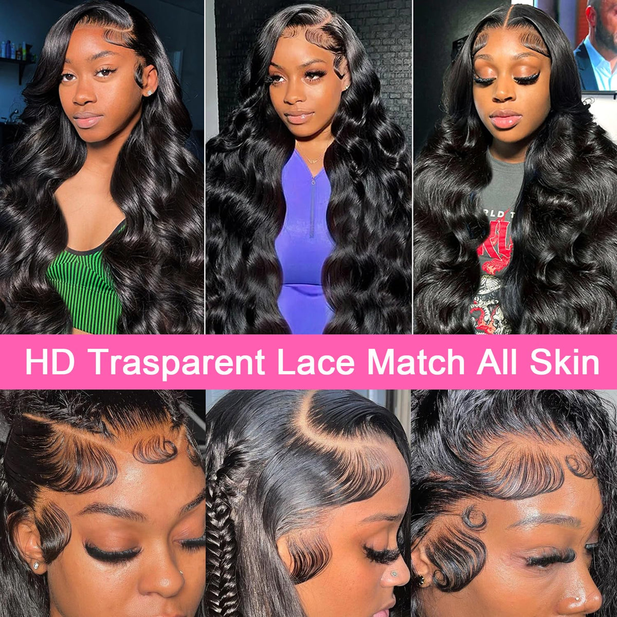 Body Wave Lace Front Human Hair Wig, 180 Density, 26 in, 13x4 HD