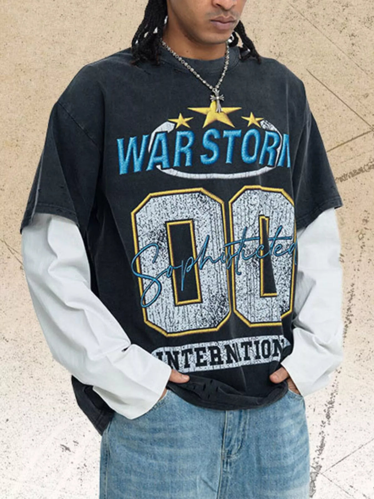 Men's Vintage War Storm "00" International Graphic T-Shirt - URBANPICK FASHION