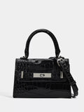 Croc-Embossed Top Handle Handbag - URBANPICK FASHION