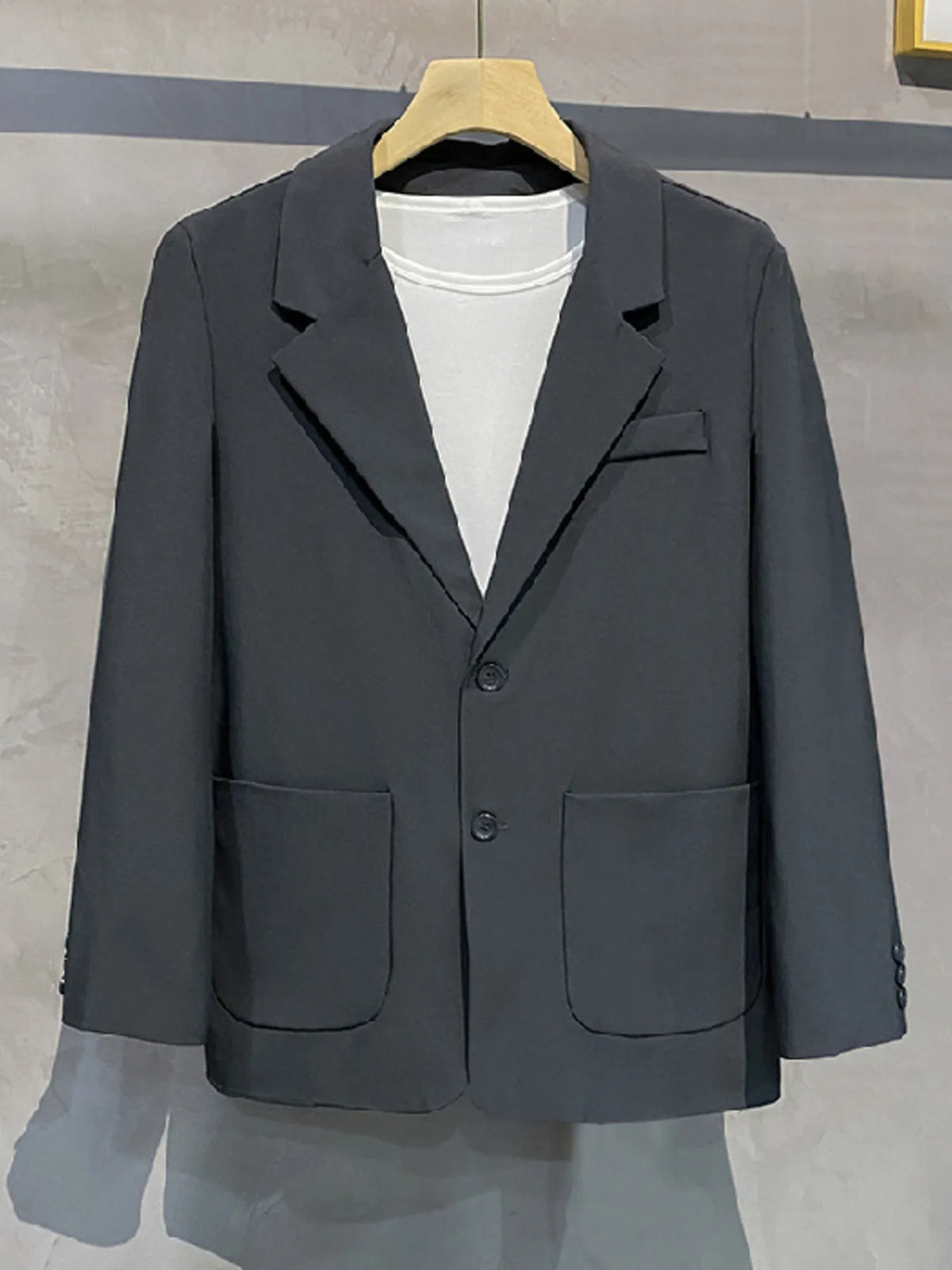 Men's Full Size Lapel Collar Long Sleeve Blazer Plus Size - URBANPICK FASHION