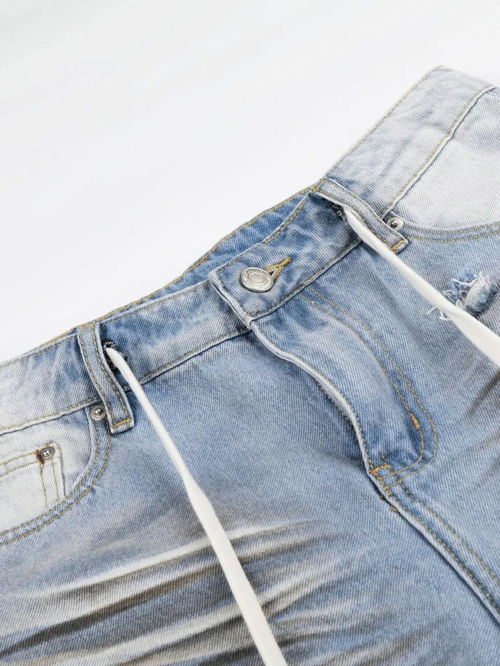 Men's Full Size Distressed Wide-Leg Capri Jeans Plus Size - URBANPICK FASHION