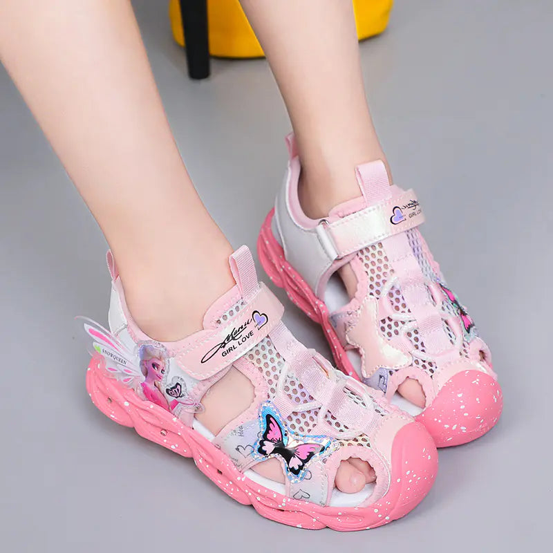 Girls' Light-Up Summer Sandals with Soft Sole - URBANPICK FASHION