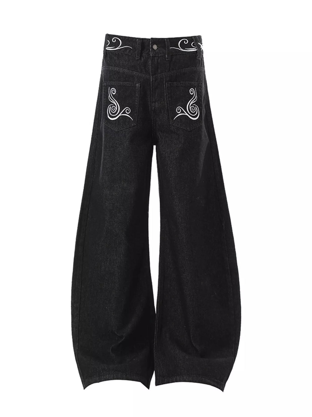 Men's Full Size Embroidered Wide Leg Jeans Plus Size - URBANPICK FASHION