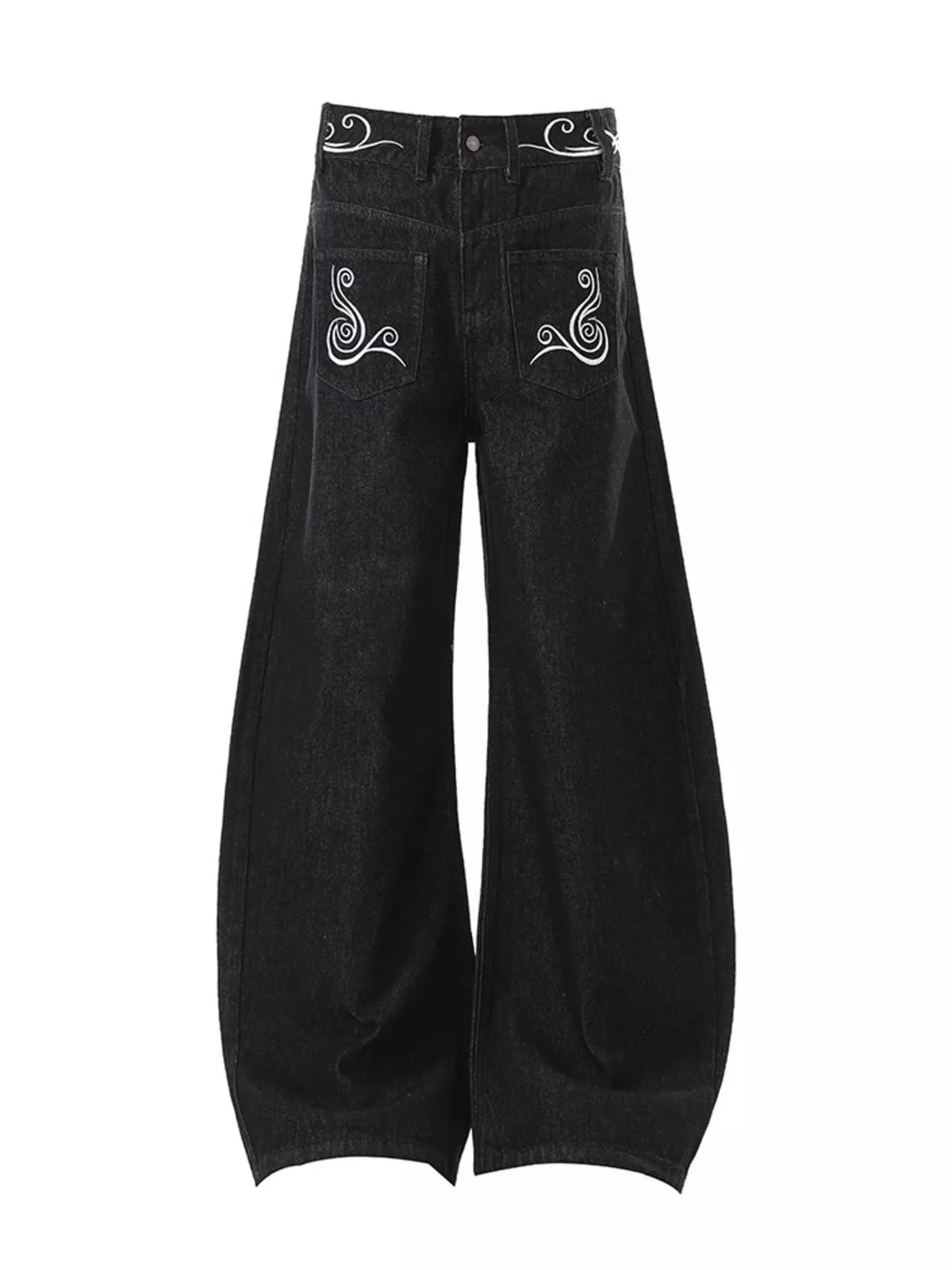 Men's Full Size Embroidered Wide Leg Jeans Plus Size - URBANPICK FASHION