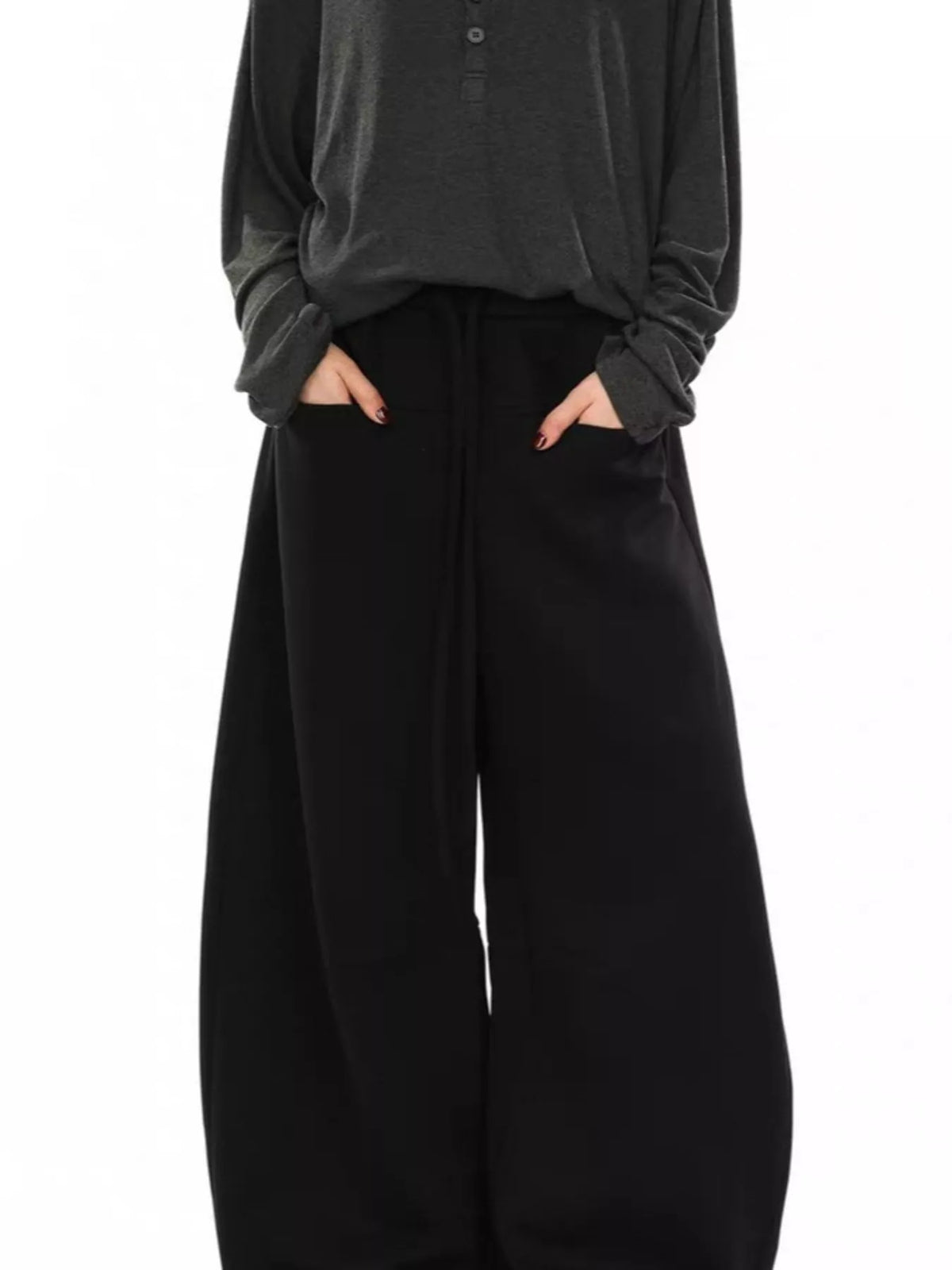 Men's Plus Size Drawstring Wide Leg Pants - URBANPICK FASHION