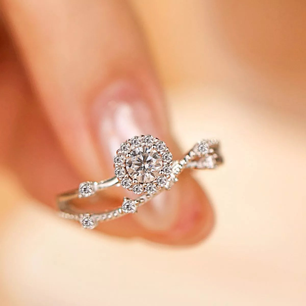 1 Carat 925 Sterling Silver Moissanite Layered Ring - URBANPICK FASHION
