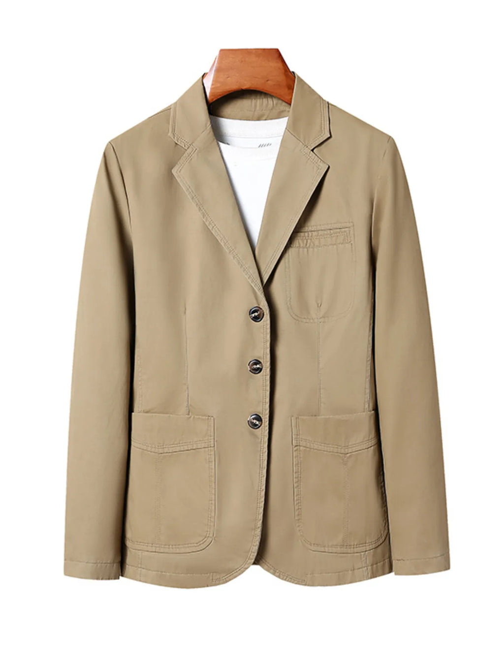 Men's Plus Size Lapel Collar Long Sleeve Blazer - URBANPICK FASHION