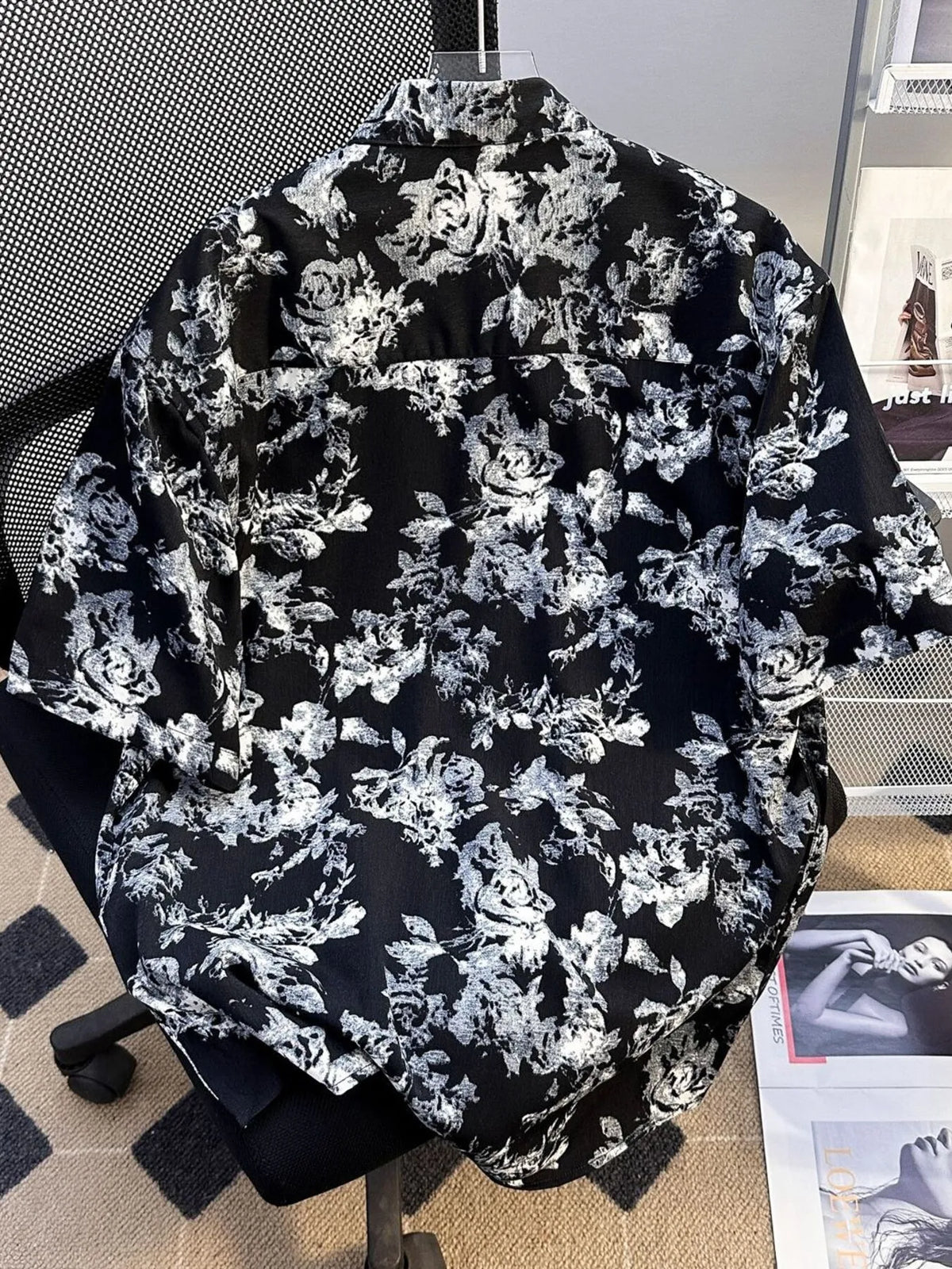 Men's Plus Size Printed Button Up Short Sleeve Shirt - URBANPICK FASHION