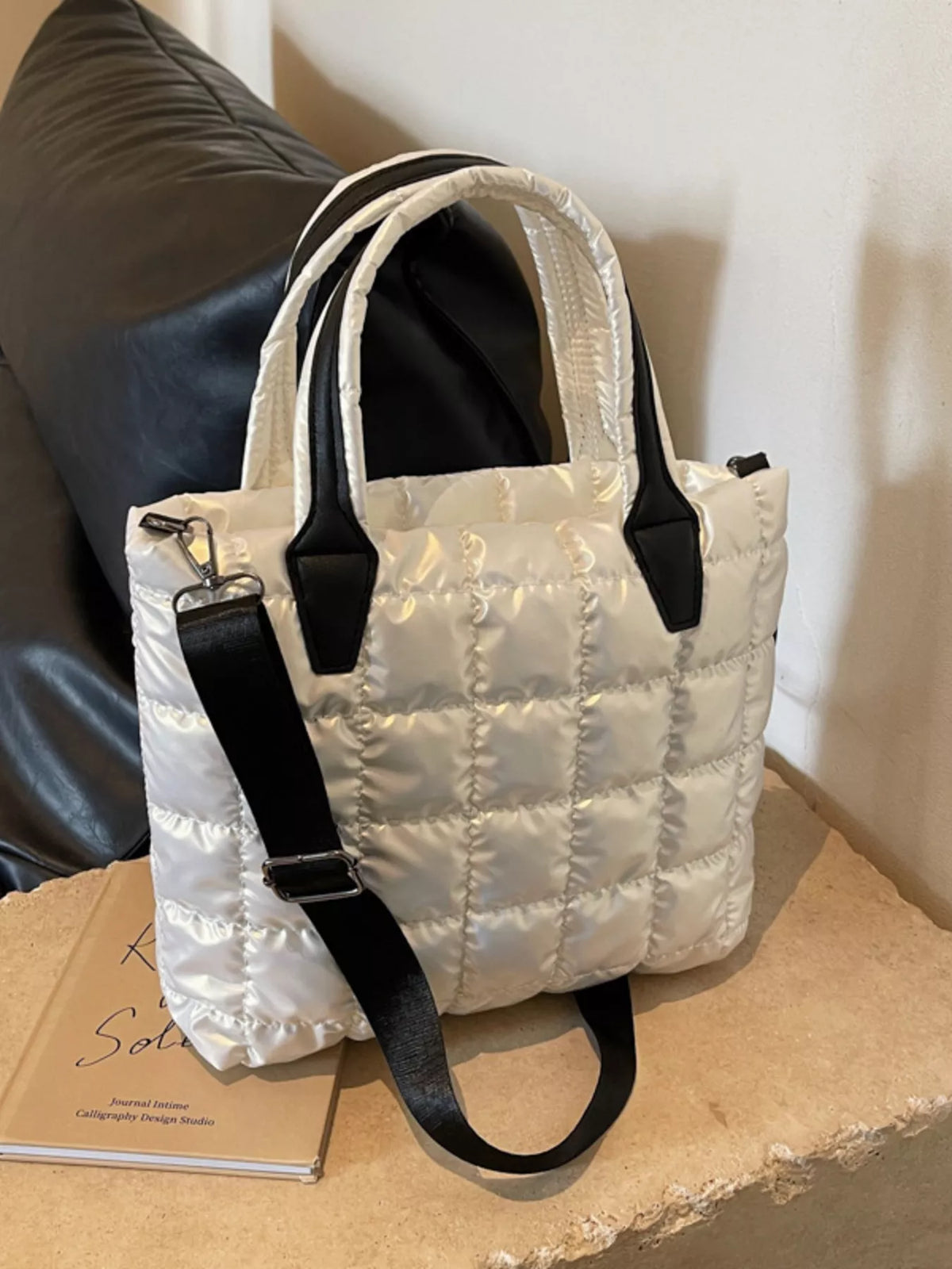 Bubble Textured Tote Crossbody Bag - URBANPICK FASHION