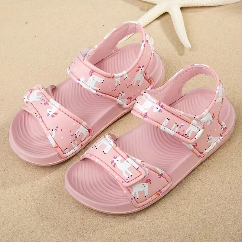 Trendy Girls Cartoon Print Non-Slip Summer Sandals - URBANPICK FASHION