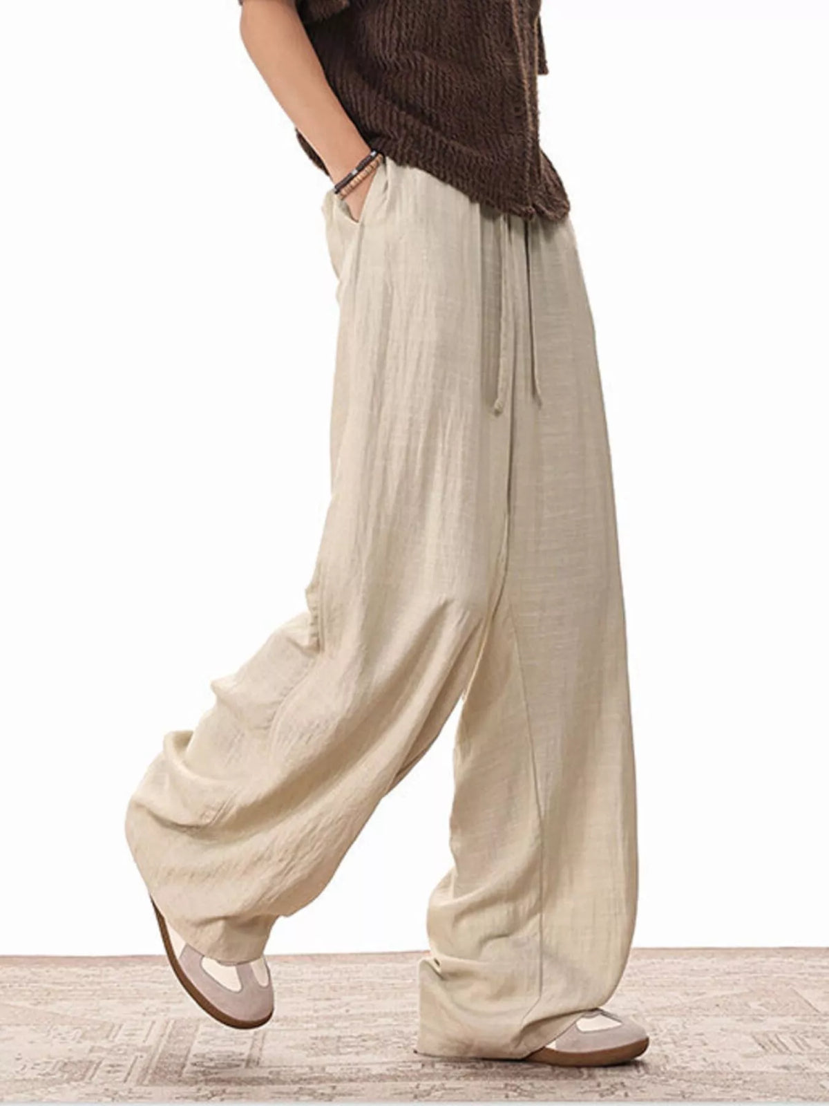 Men's Plus Size Wide Leg Drawstring Pants - URBANPICK FASHION