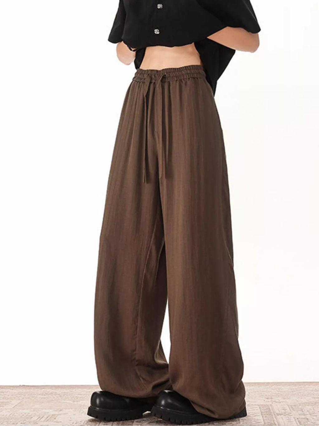 Men's Plus Size Wide Leg Drawstring Pants - URBANPICK FASHION