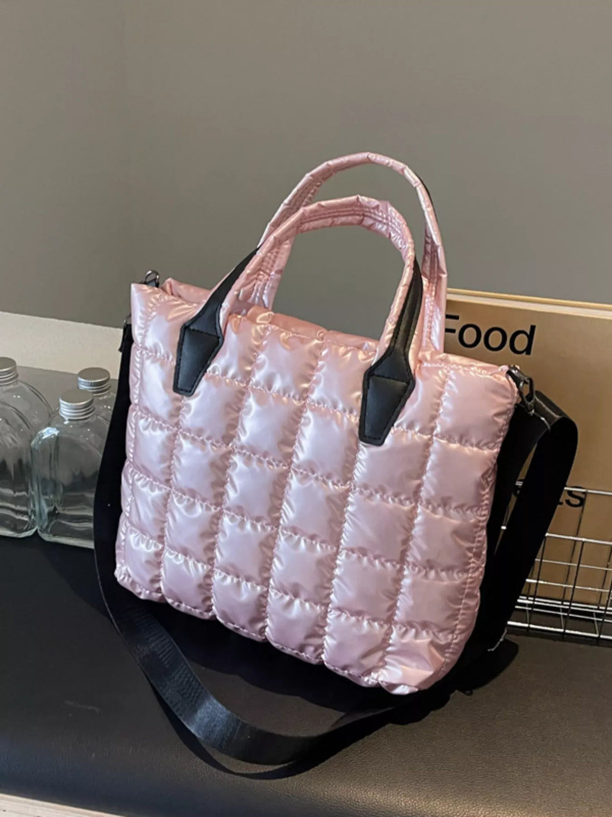 Bubble Textured Tote Crossbody Bag - URBANPICK FASHION