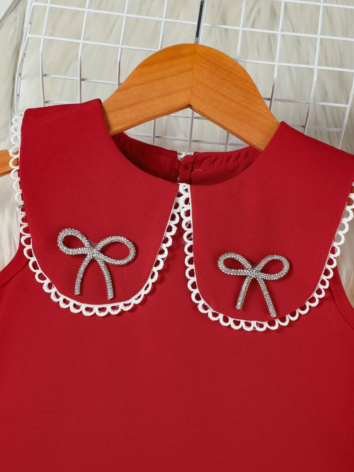 Children's Bow-Accented Pleated Dress - URBANPICK FASHION