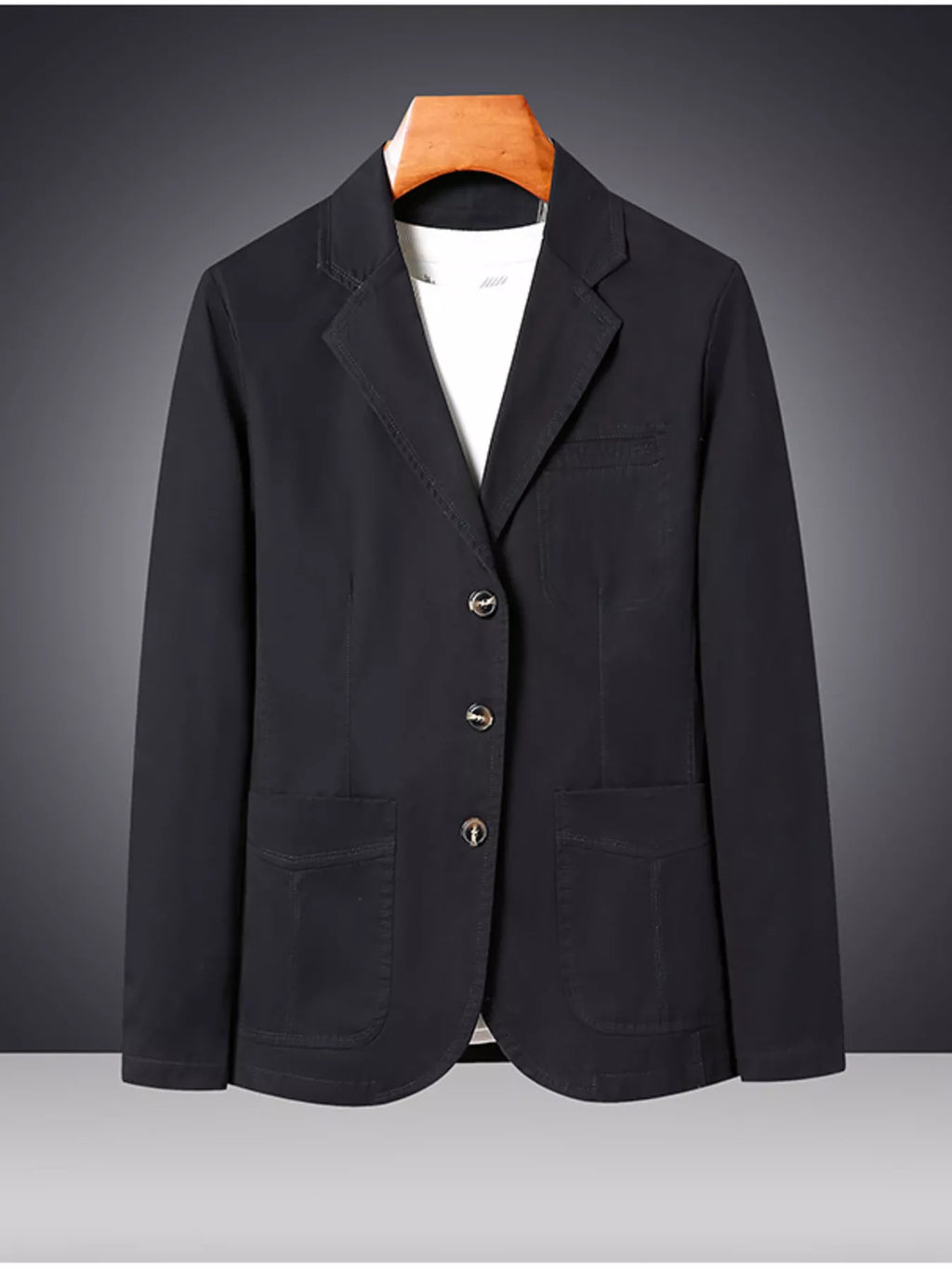 Men's Plus Size Lapel Collar Long Sleeve Blazer - URBANPICK FASHION
