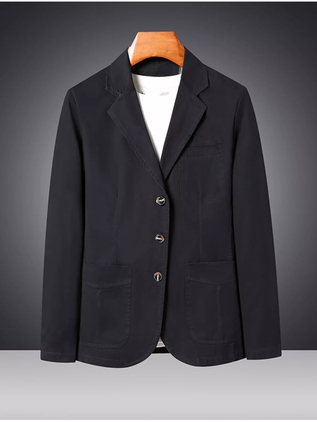Men's Plus Size Lapel Collar Long Sleeve Blazer - URBANPICK FASHION