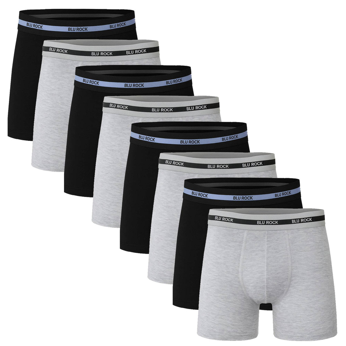 Men's 8-Pack Cotton Stretch Boxer Briefs (S-2XL): Charcoal/Navy/Black/Aqua/Red/Heather Grey / M