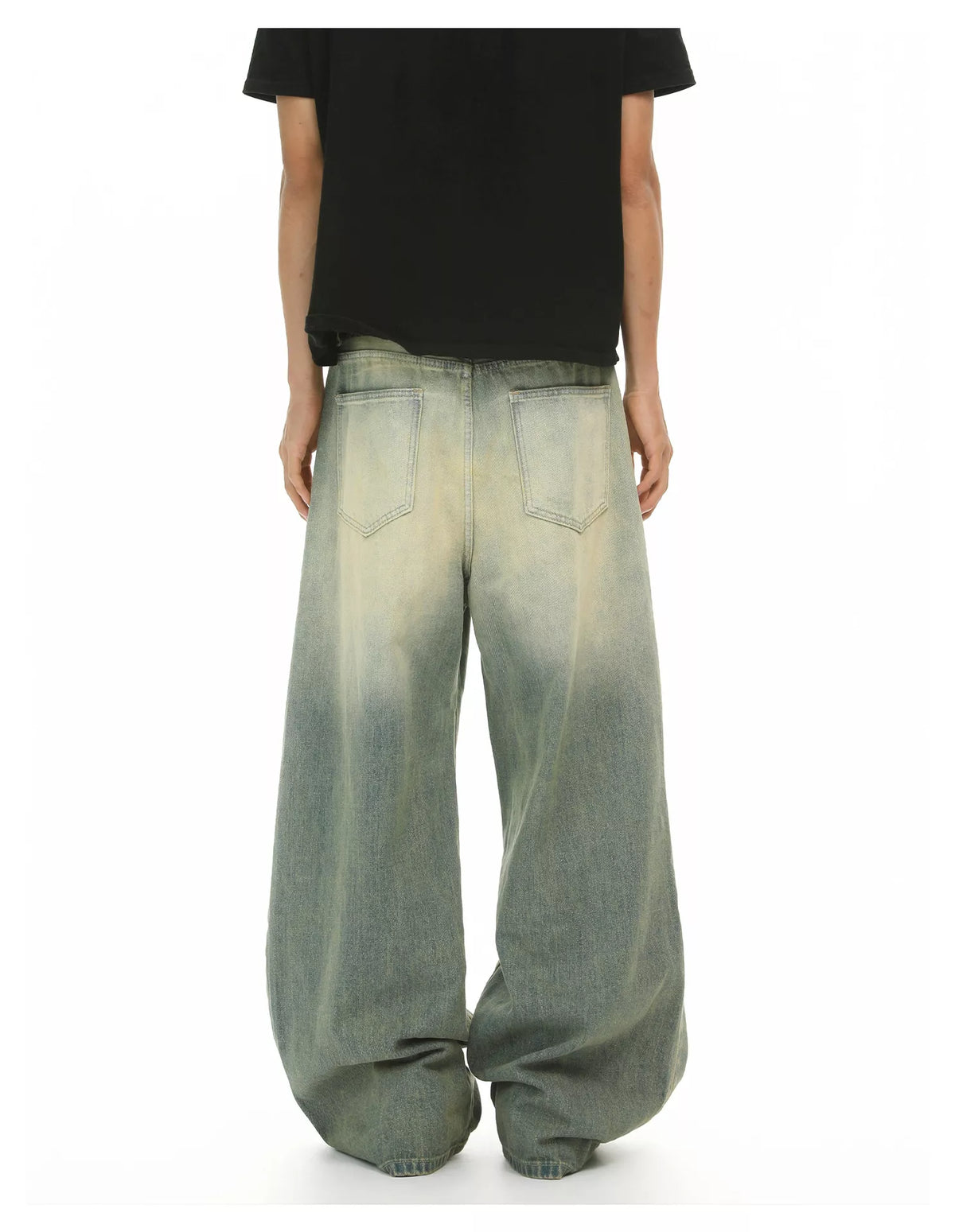 Men's Vintage Wash Wide Leg Jeans - URBANPICK FASHION