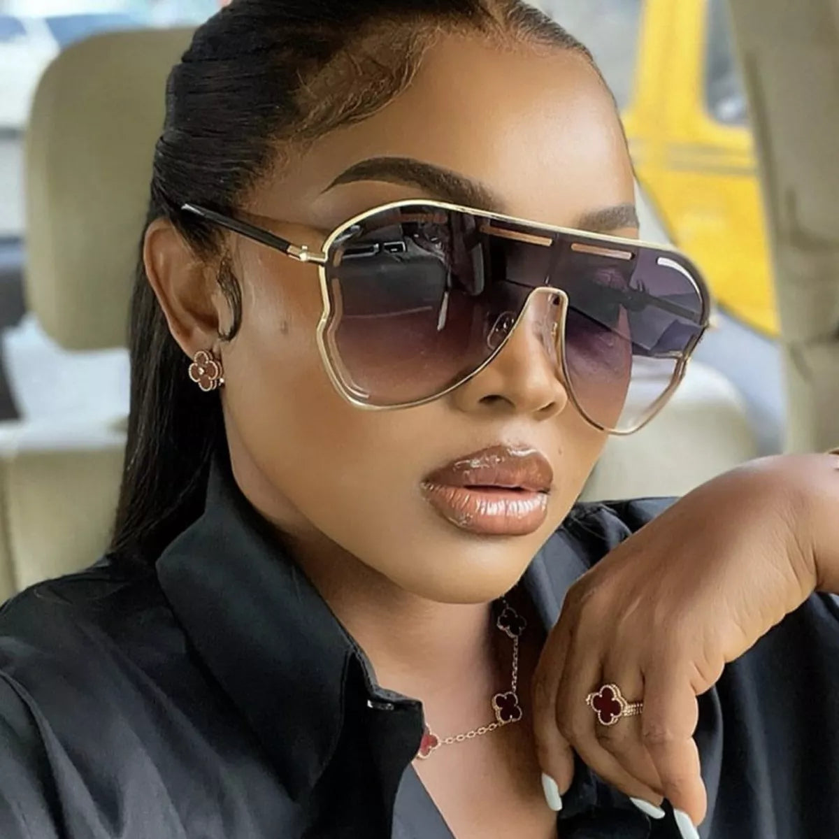 Oversized Aviator Gradient Sunglasses - URBANPICK FASHION
